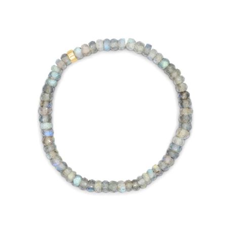 Natural Labradorite Beaded Bracelet with Adjustable Fit